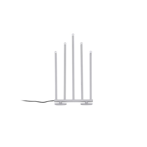 Smokey- Bordlampe i slvfarvet metal med fem dmpbare LED-lys