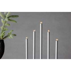 Smokey- Bordlampe i slvfarvet metal med fem dmpbare LED-lys