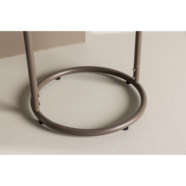 Flexy - Sofabord i brun metal med glastop