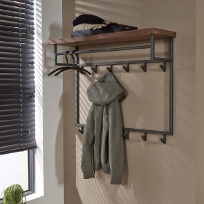 Acai88 - Hattehylde i massivt valnddetr med knager