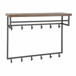 Acai88 - Hattehylde i massivt valnddetr med knager