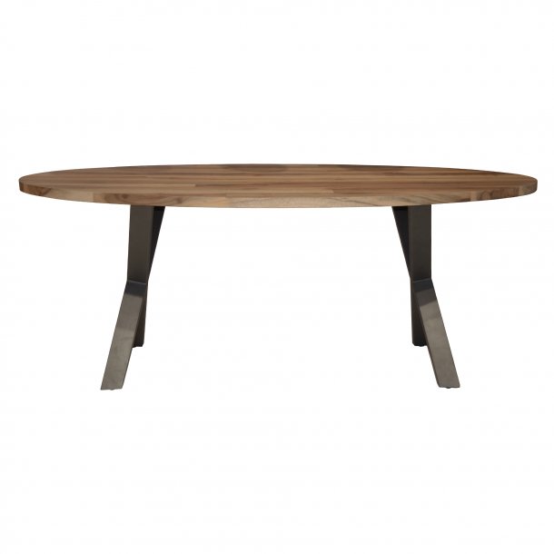 WAL-200, elipseformet spisebord 105x200 cm. i valnd