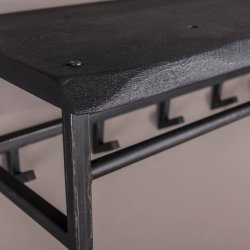 Acai87 - Hattehylde i massivt sort akacietr med knager