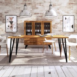 Frida matbord med naturkant i massiv ek, 160 x 90 cm.