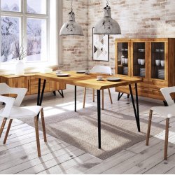 Frida matbord med naturkant i massiv ek, 160 x 90 cm.