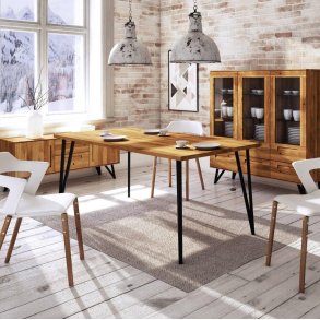 Spacey Rektangulært spisebord i sort linoleum med metalben - Nordiske designs enkelt, tidløst elegant - 3-Nordic