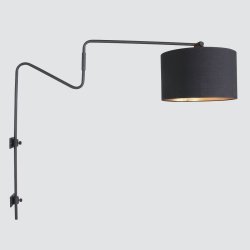 Hobson - vglampe i sort metal og sort stof