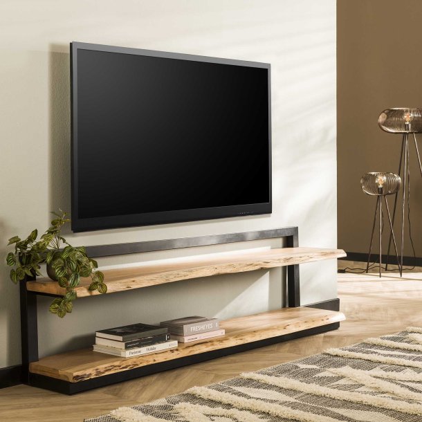 Brixx- TV-bord udfrt i  massiv akacie tr