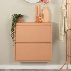 Zapato - Skoskab med 2 dobbelt rum - terracotta farvet metal