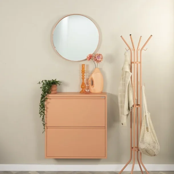 Zapato - Skoskab med 2 dobbelt rum - terracotta farvet metal