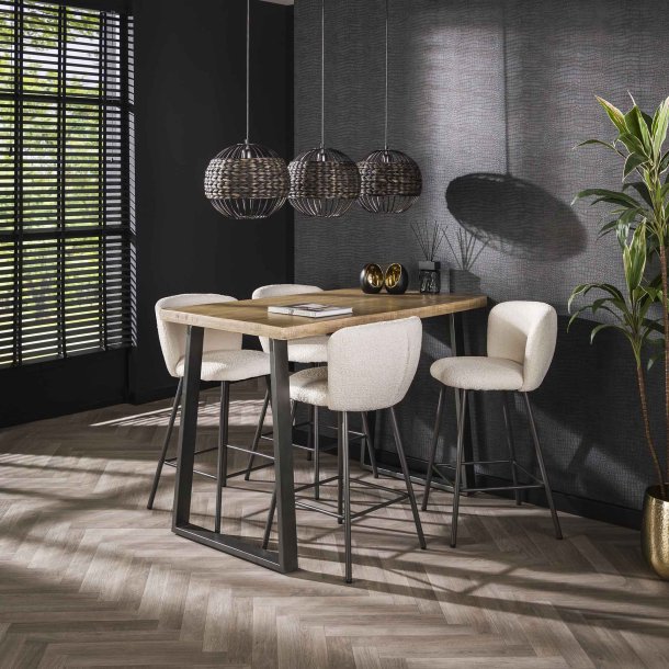 Teton- Barbord i antik patineret hvidt mangotr