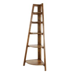 Velas - Reol til hjrnet i sandfarvet akacietr