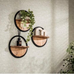 Tops - Vghylder i akacietr og metal, st af 3 stk.