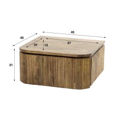 Zanzibar - Sengebord i massiv mangotr, vghngt