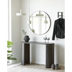  Edison � Konsolbord i m�rkbrun finish med tr�utseende