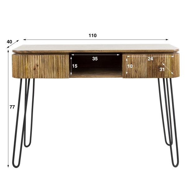 Zanzibar - Konsolbord med to skuffer i massiv mangotr