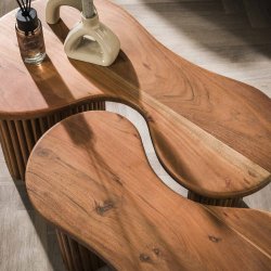 Snakey - Sofabordsst i massiv akacietr