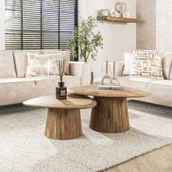 Misuto - Sofabordsst i massiv sandfarvet mangotr