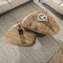 Misuto - Sofabordsst i massiv sandfarvet mangotr