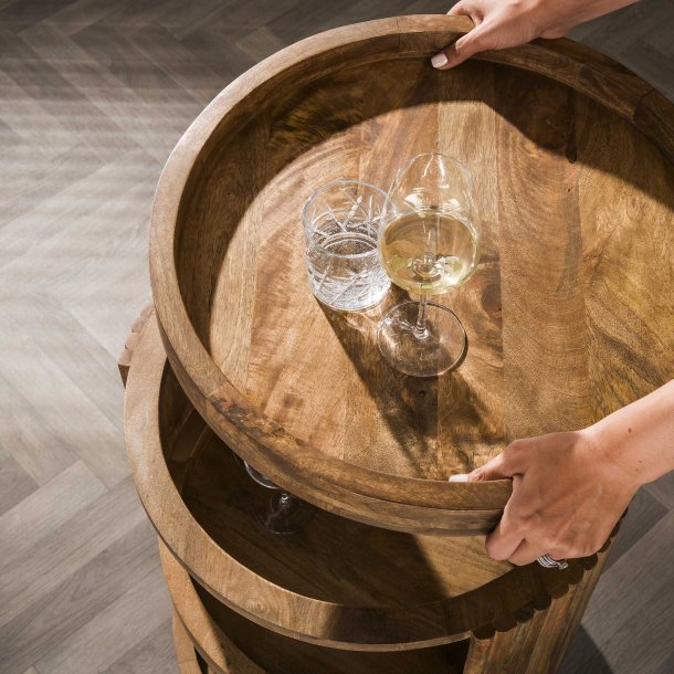 Selva - Barvogn i mangotr med tre hylder