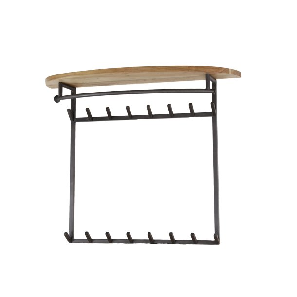 Vasto - Hattehylde i akacietr med seksten knager og bjlestang