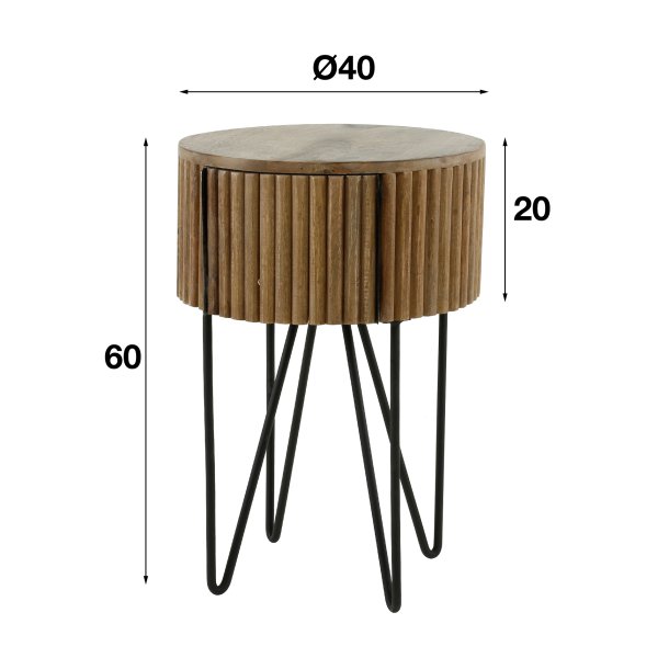 Zanzibar - Rundt sengebord i massiv mangotr