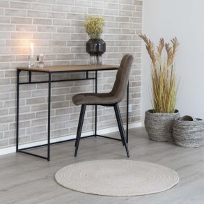 Zeta - Skrivbord i svart metall och bordsskiva i eklook