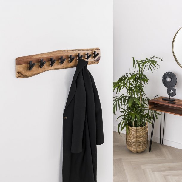 Acara8 - Knagerkke  i massivt akacietr med otte knager