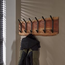 Acara6 - Knagerkke i massivt akacietr med seks store knager