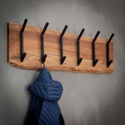 Acara6 - Knagerkke i massivt akacietr med seks store knager