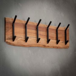 Acara6 - Knagerkke i massivt akacietr med seks store knager