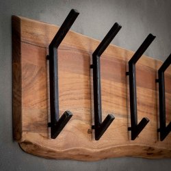 Acara6 - Knagerkke i massivt akacietr med seks store knager