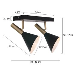 Bush- spot i sort metal med 2 spots