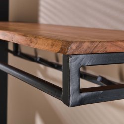 Acai98 - Hattehylde i massivt akacietr med seks knager