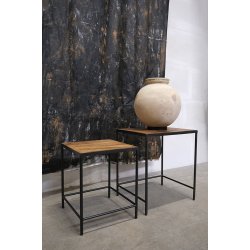 Tian - Indskudsbord i rustikt tr og metal