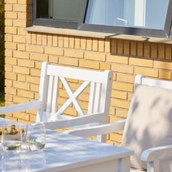 Croix - Havebord i hvid mahogni,  80 x 165 cm.