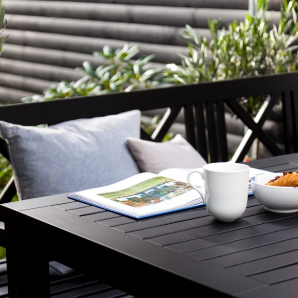 Croix - Havebord i sort mahogni,  80 x 165 cm.