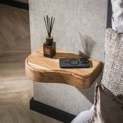 Curvey - Sengebord i massivt akacietr, 2 stk.