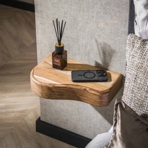 Curvey - Sngbord i massivt akaciatr, 2 st.