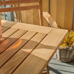 Dales - Spisebord i teaktr, foldbar, 70 x 70 cm.