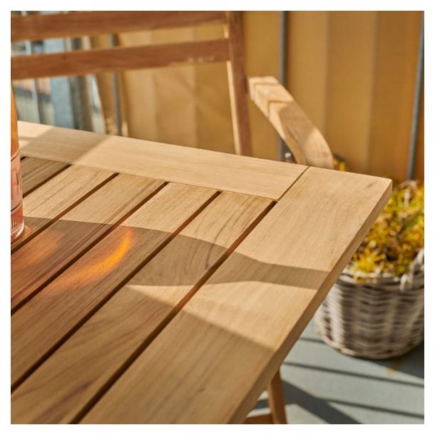 Dales - Spisebord i teaktr, foldbar, 70 x 70 cm.