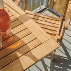 Dales - Spisebord i teaktr, foldbar, 70 x 70 cm.