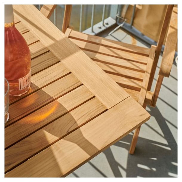 Dales - Spisebord i teaktr, foldbar, 70 x 70 cm.