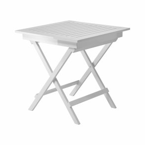 Dales - Spisebord i hvid mahogni, foldbar, 70 x 70 cm.