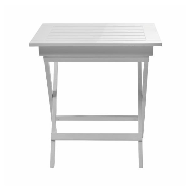 Dales - Spisebord i hvid mahogni, foldbar, 70 x 70 cm.