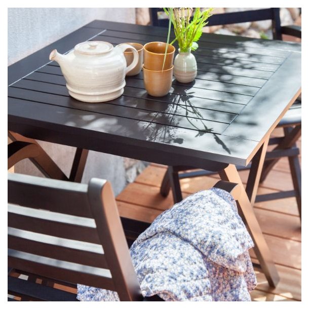 Dales - Spisebord i sort mahogni, foldbar