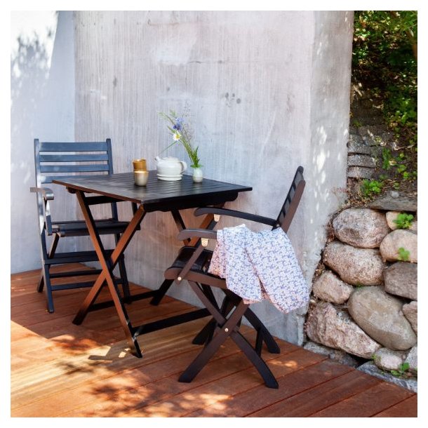 Dales - Spisebord i sort mahogni, foldbar