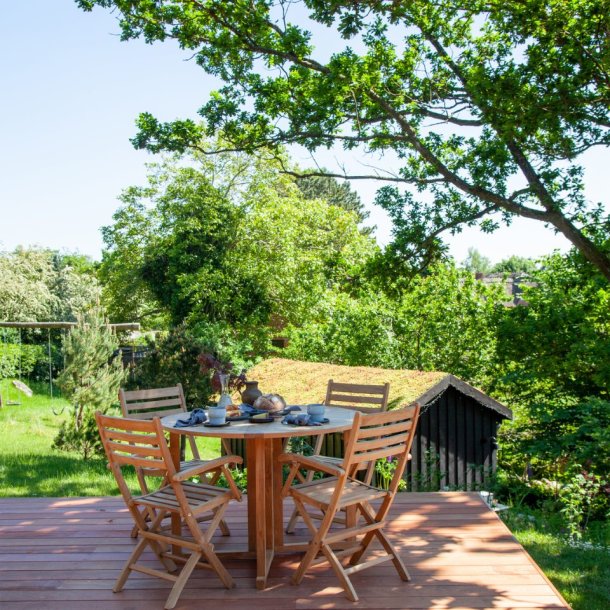 Expa - Spisebord med folde funktion, teak, diameter 110 cm.