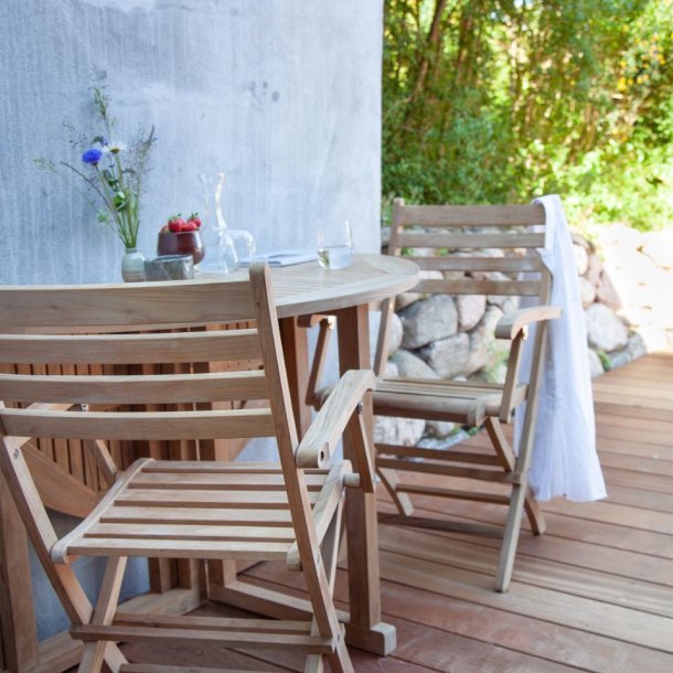 Expa - Spisebord med folde funktion, teak, diameter 110 cm.