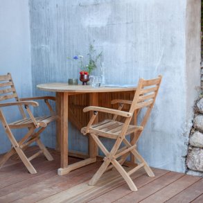 Expa - Matbord med fllfunktion, teak, diameter 110 cm.